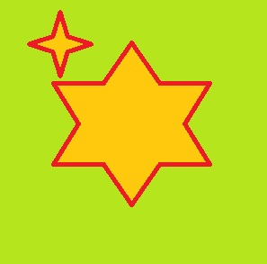 stars with green background